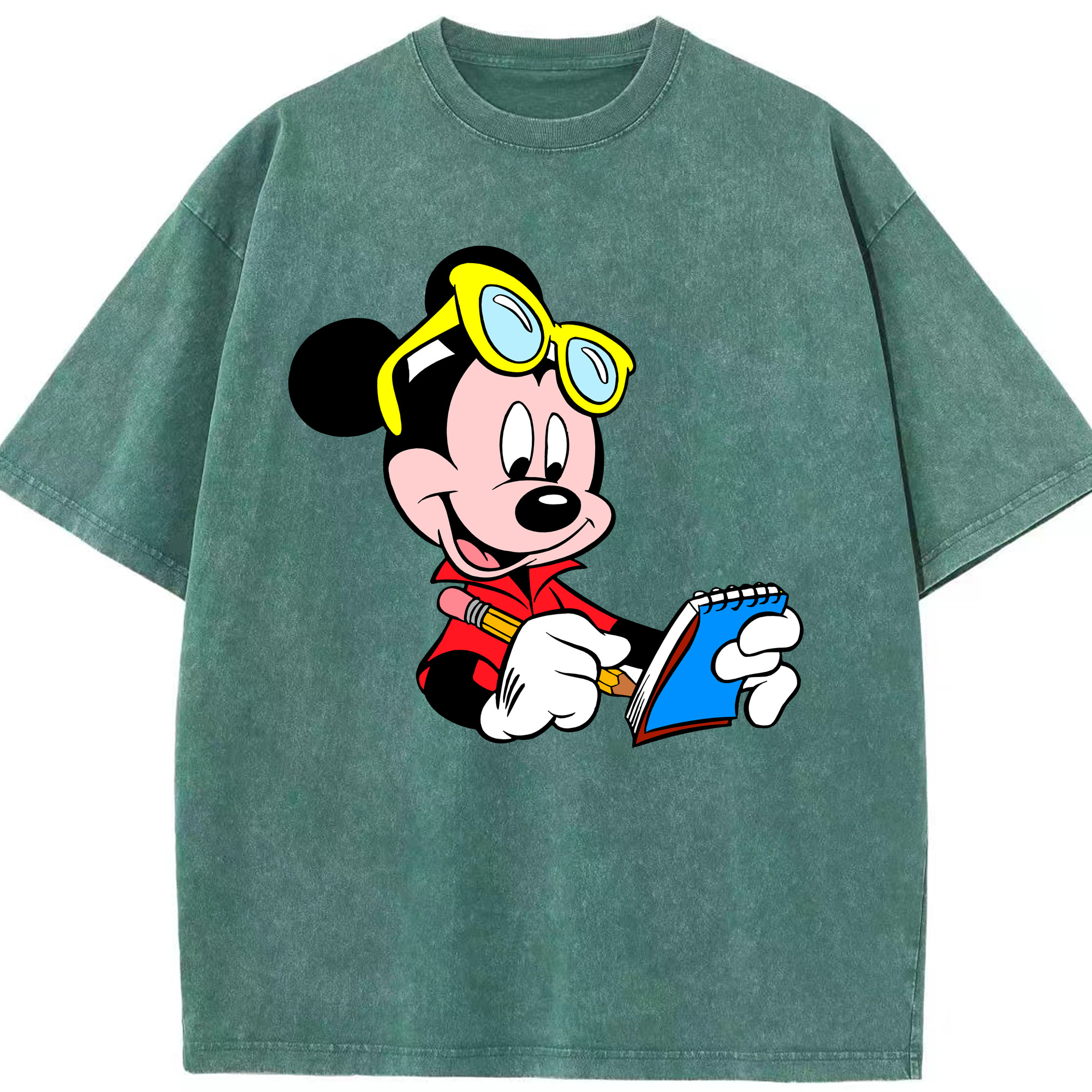 （画像用） ミッキーマウス Mickey Mouse 綿100% ヴィンテージ風 半袖Tシャツ（フロントプリント）